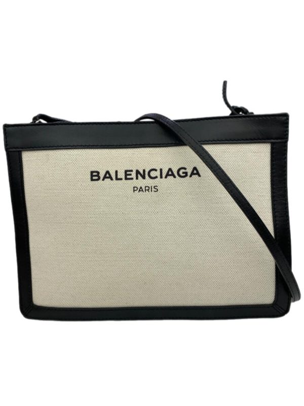 imgrc0104965428 Balenciaga Navy Pochette Bag Canvas Leather