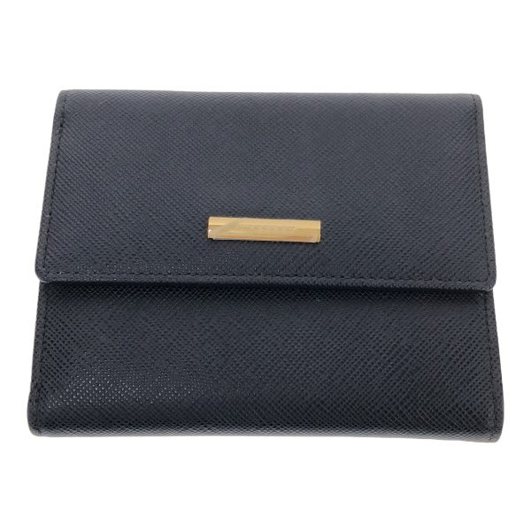 imgrc0105115505 BURBERRY Double Hook Bifold Wallet Leather Navy