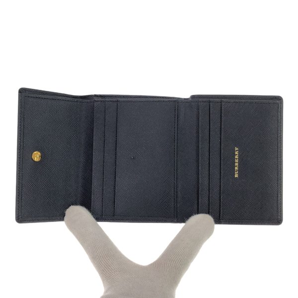 imgrc0105115507 BURBERRY Double Hook Bifold Wallet Leather Navy