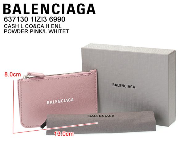 imgrc0106042051 BALENCIAGA Cash Zip Pouch Card Case Key Pouch Pink x White