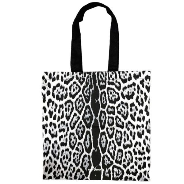 imgrc0107653300 Saint Laurent Tote Bag Leopard Print Gray Black