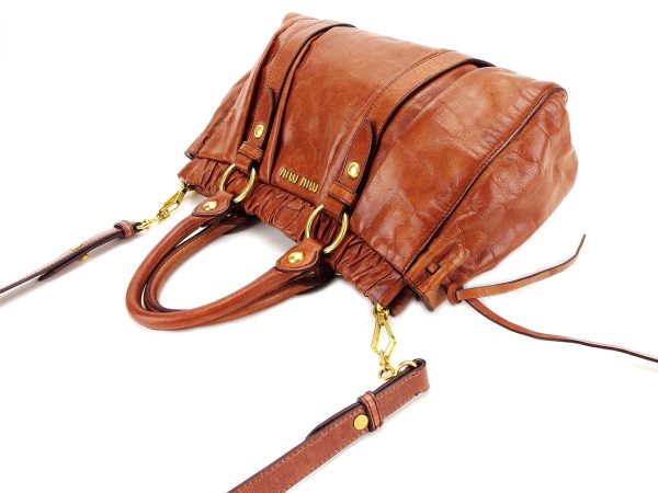 j21576 3 Miu Miu Shoulder Outlet Bag Brown Leather Bag