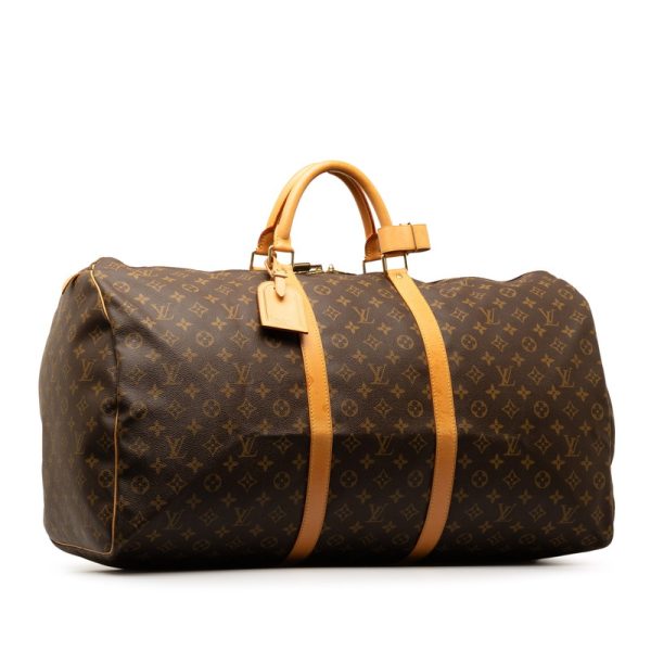 jbdj16bg4mdg698f 2 Louis Vuitton Monogram Keepall 60 Bag M41422 Brown