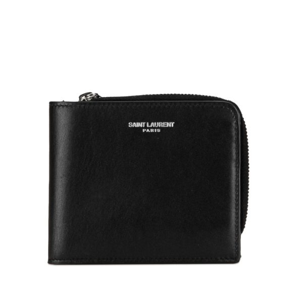 jny6daaj9qz7ddco 1 Saint Laurent East West Zip L Shaped Zipper Wallet Black