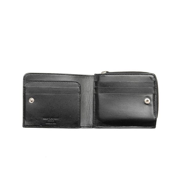 jny6daaj9qz7ddco 6 Saint Laurent East West Zip L Shaped Zipper Wallet Black