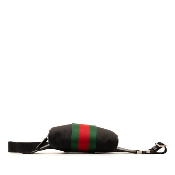 jo4ouwbe7zzycse4 4 Gucci Sherry Line Waist Pouch Body Bag Black Canvas Leather