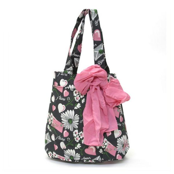 jst 820 js 241 Jessie Steele Ribbon Shopping Tote Bag