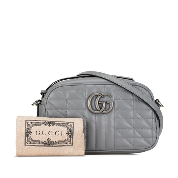 jthnhhs94agk4bpj 12 Gucci GG Marmont Quilted Chain Shoulder Bag Gray Leather