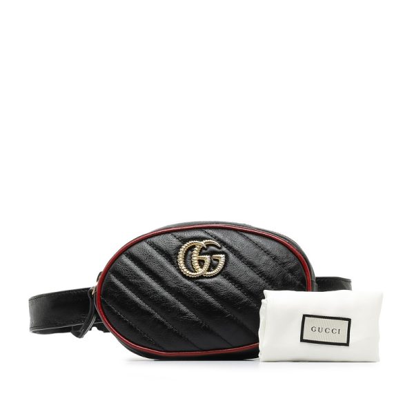 juiq4msphwmx1ohi 12 Gucci GG Marmont Quilted Waist Pouch Body Bag Black