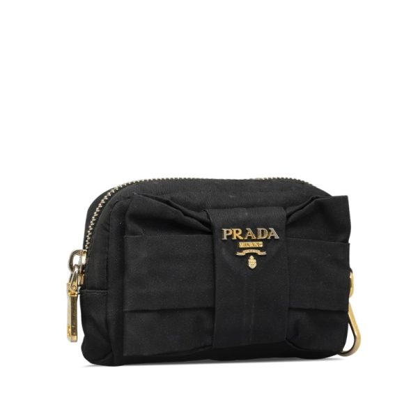 jul4elwdgrq428be 2 Prada Ribbon Pouch Black Nylon