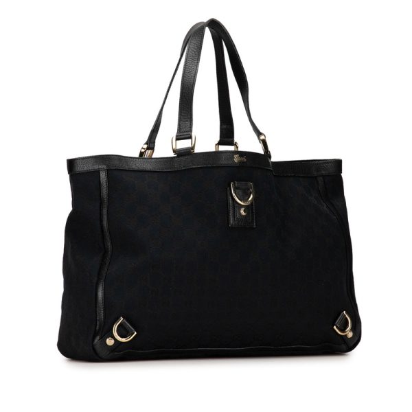 jumapaxzzvw1tjeb 2 Gucci GG canvas handbag tote bag 141472 navy black canvas leather