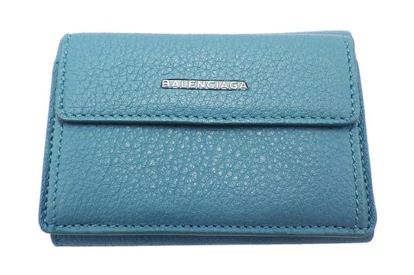 k01547 1 Balenciaga Leather Trifold Essential Mini Wallet