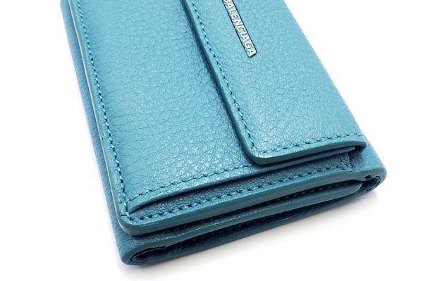 k01547 3 Balenciaga Leather Trifold Essential Mini Wallet