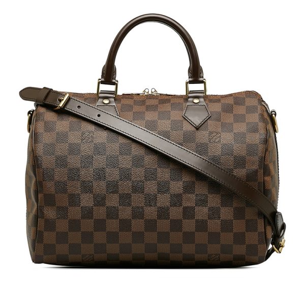 k14pzvt1dgpzgzuc 1 Louis Vuitton Damier Speedy Bandouliere 30 Shoulder Bag 2WAY Brown