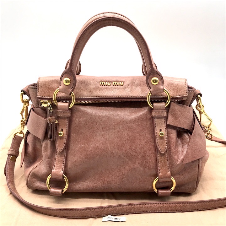 美品❗️miumiu vitello lux ブラック リボン アーカイブ 美品