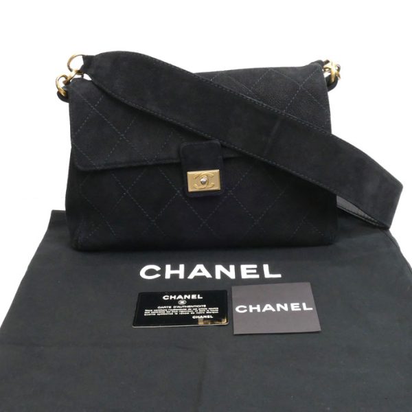 k23 2653 1 9 CHANEL Wild Stitch Shoulder Bag Black