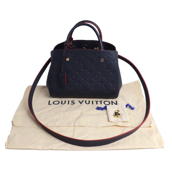 k23 4241 1 4249 LOUIS VUITTON Montaigne BB Shoulder Bag Empreinte Navy Blue