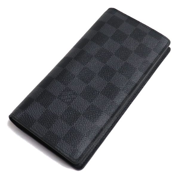 k23 786 1 787 LOUIS VUITTON Portefeuille Brazza Long Wallet Damier Graphite Gray Black