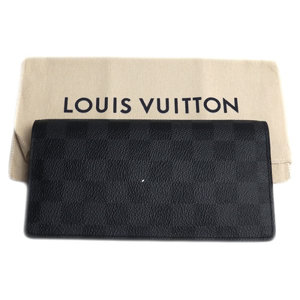 k23 786 1 795 LOUIS VUITTON Portefeuille Brazza Long Wallet Damier Graphite Gray Black