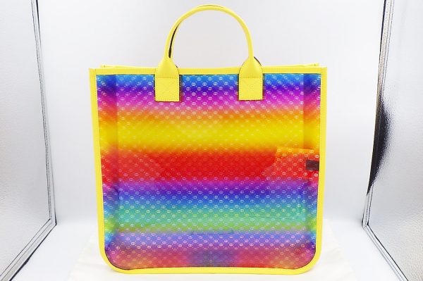 k5176 2 Gucci Vinyl Tote Bag Rainbow