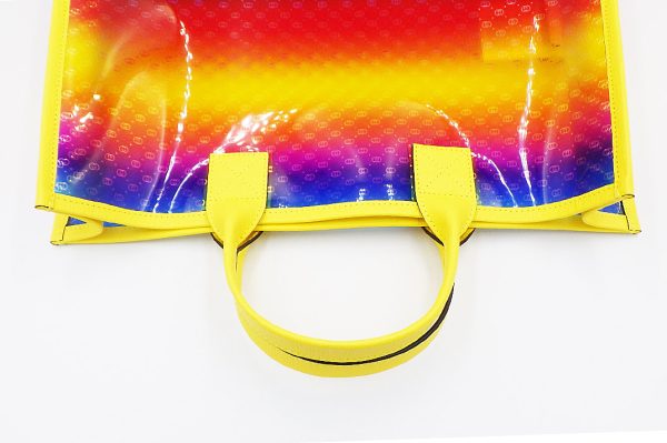 k5419 2 Gucci Vinyl Tote Bag Rainbow