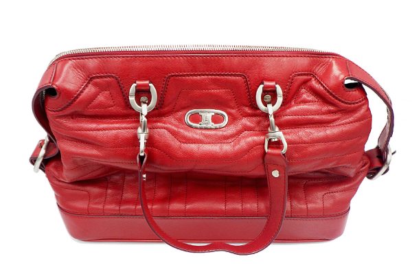 k5581 1 Celine Handbag Leather Red