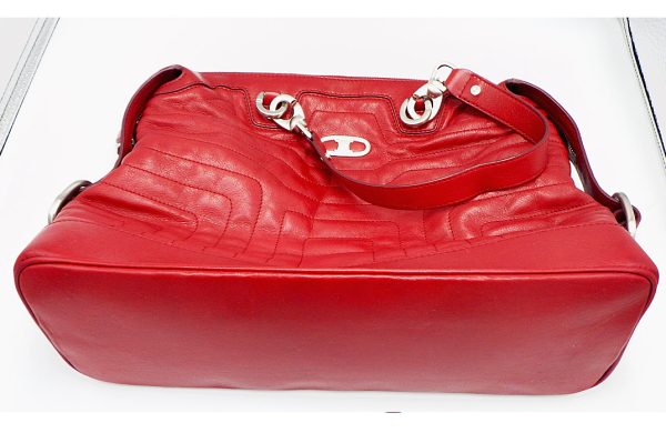 k5581 2 Celine Handbag Leather Red