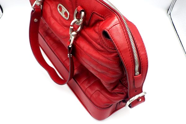 k5581 3 Celine Handbag Leather Red