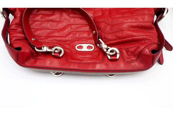 k5581 4 Celine Handbag Leather Red