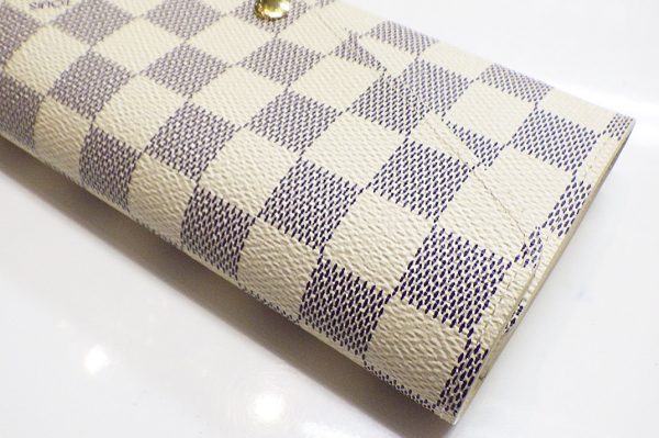 k7466 3 Louis Vuitton Damier Canvas Portefeuille Josephine Bag Azur