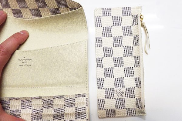 k7466 6 Louis Vuitton Damier Canvas Portefeuille Josephine Bag Azur