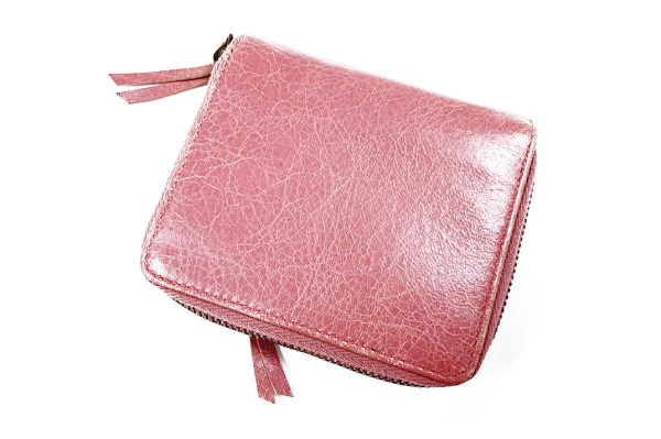 kcbac2276 2 Balenciaga Leather Classic Compact Wallet Pink