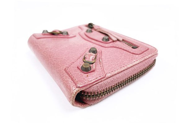 kcbac2276 4 Balenciaga Leather Classic Compact Wallet Pink