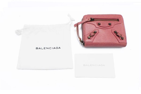 kcbac2276 7 Balenciaga Leather Classic Compact Wallet Pink