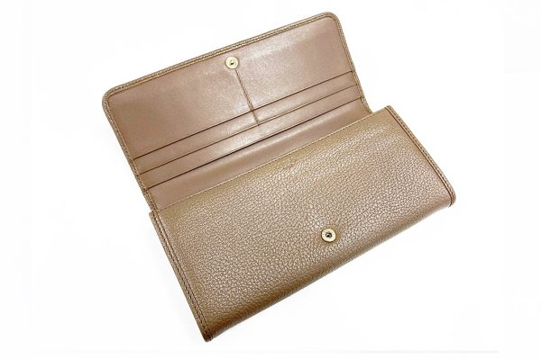 kekw1332 3 Loewe Leather Zip Long Wallet Beige