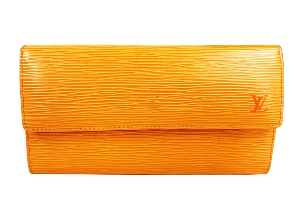 kga7331 1 Louis Vuitton Epi Leather Portefeuil International Wallet Orange