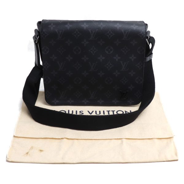 kh24 0612 25 620 LOUIS VUITTON District PM Shoulder Bag Monogram Eclipse Black