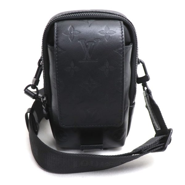 kh24 0612 29 613 LOUIS VUITTON Double Phone Pouch Shoulder Bag Shadow Black