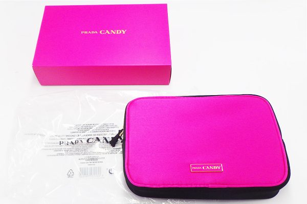 kk494 5 Prada Novelty Perfume Pouch Pink Black