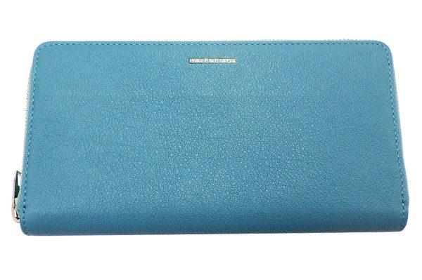 kk5192 1 Balenciaga Leather Round Long Wallet