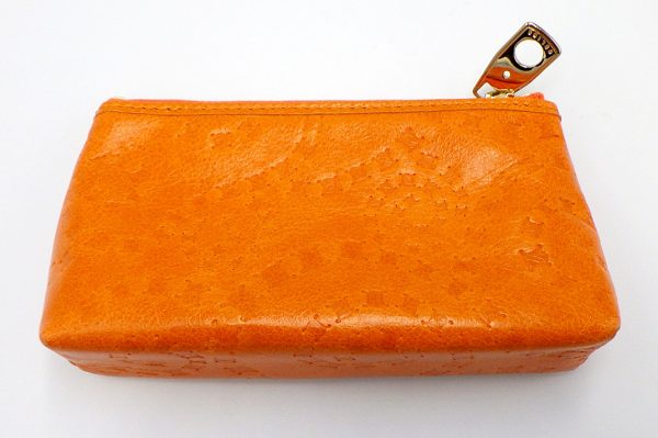 kk5363 2 Celine Macadam Pattern Pouch Leather Orange