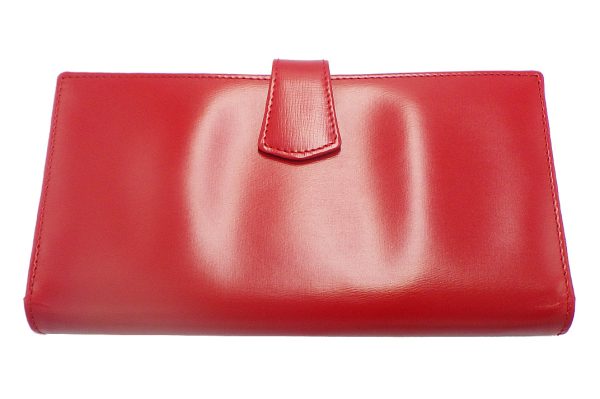 kk5402 2 Loewe Leather W Hook Long Wallet Red