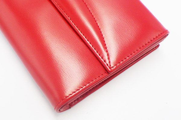 kk5402 3 Loewe Leather W Hook Long Wallet Red