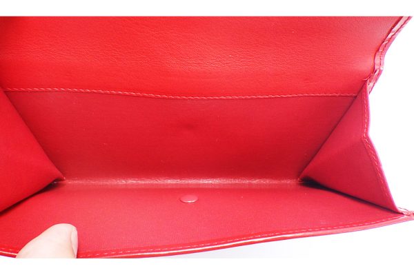 kk5402 6 Loewe Leather W Hook Long Wallet Red