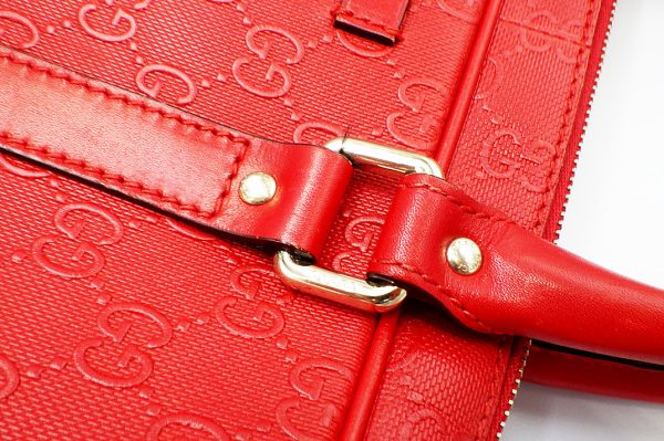 kkb409 5 Gucci Diamante Leather GG Business Bag Red