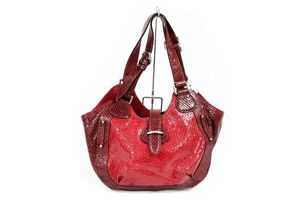 kkb9749 1 Celine Python Pvc Shoulder Bag Red