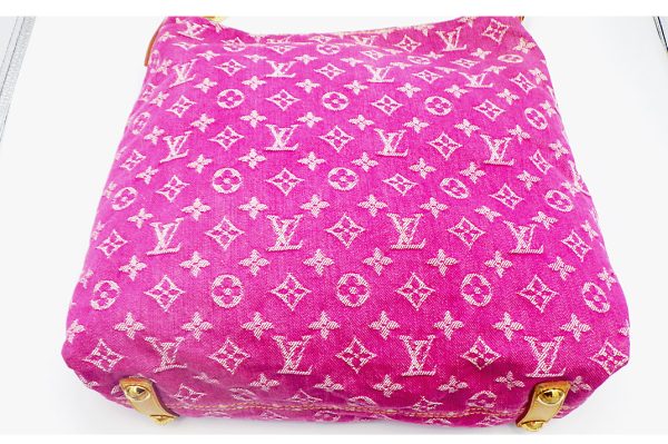 kko06002 2 Louis Vuitton Monogram Denim Baggy Gm Shoulder Bag Pink