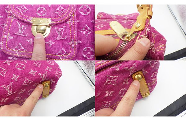 kko06002 4 Louis Vuitton Monogram Denim Baggy Gm Shoulder Bag Pink