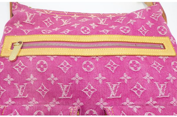 kko06002 5 Louis Vuitton Monogram Denim Baggy Gm Shoulder Bag Pink