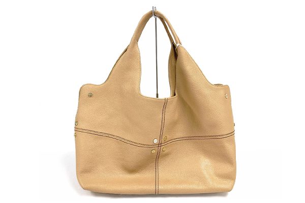 kks5826 2 Borbonese Shoulder Bag Leather Beige